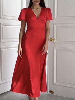 Довга сукня з крильцями червона 51442