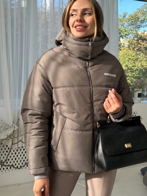 Стильний пуховик awesome мокко 7543