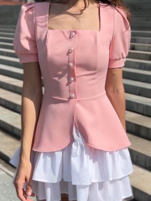 Сукня з підʼюбником рожева 51519